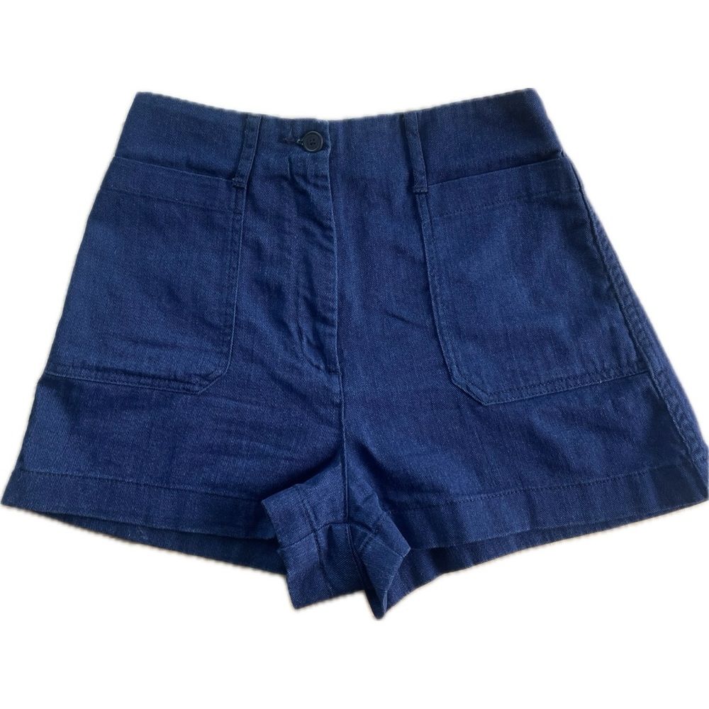 WILFRED FREE | S / 4 | Aritzia Naves Shorts High Rise Dark Indigo 100% Cotton